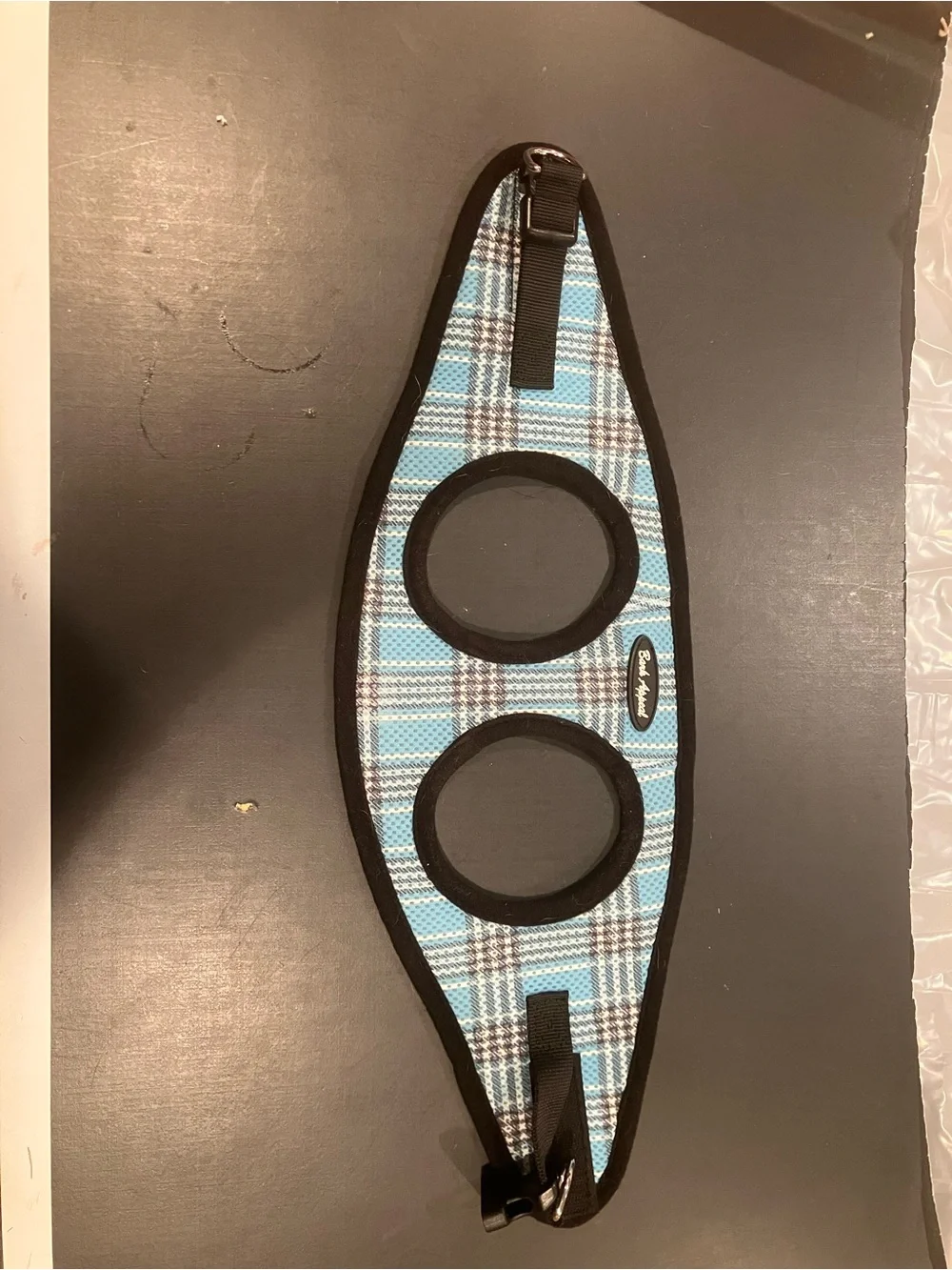 Bark Appeal Blue Plaid Comfort Dog Harness size Medium Velcro and clip closure